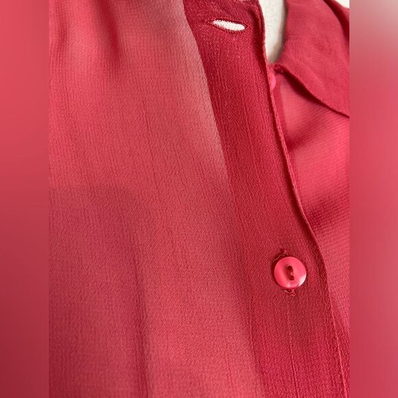 Putumayo sheer blouse in perfect tea berry rose pink VTG - Picture 3 of 6